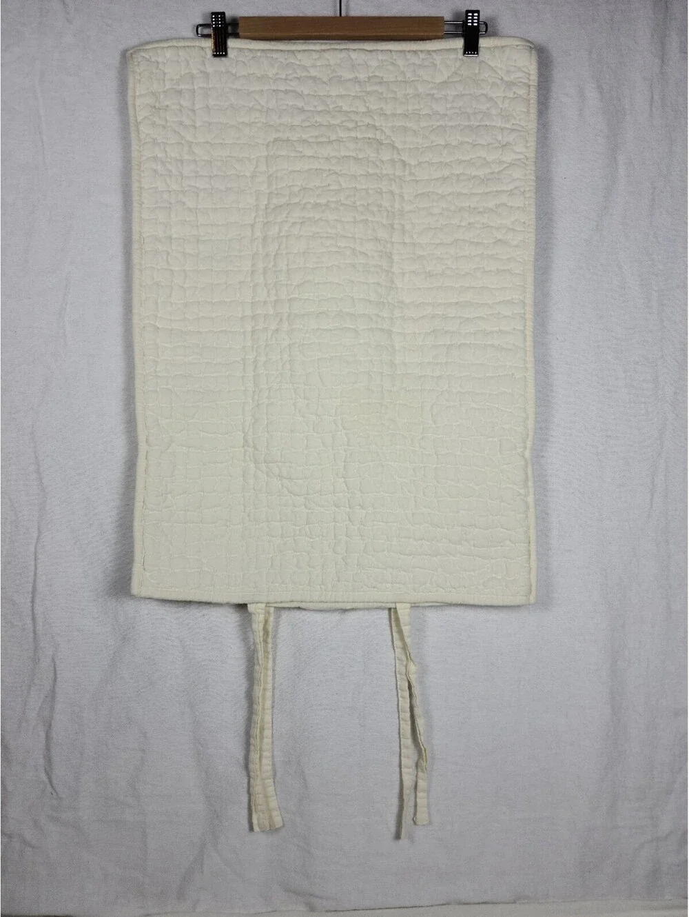 Pottery Barn Pick Stitch Cotton Cream Standard Pillow Sham 20×26